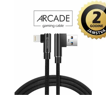 SWISSTEN kabel Arcade USB/Lightning, 3A, 1.2m, L-konektor, crni - 03080092 - Strmec, Sveta Nedelja