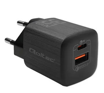 Qoltec 50764 mobile device charger Laptop, Portable gaming console, Power bank, Smartphone, Smartwatch, Tablet Black AC Fast charging Indoor - Strmec, Sveta Nedelja