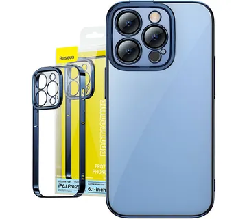 Baseus Glitter Transparent Case and Tempered Glass set for iPhone 14 Pro (blue) - Strmec, Sveta Nedelja