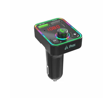 iPEAX FM transmiter, BT, HansFree, RGB, Fast charging 15W, USB-C,USB-A, LED - 03090099 - Strmec, Sveta Nedelja