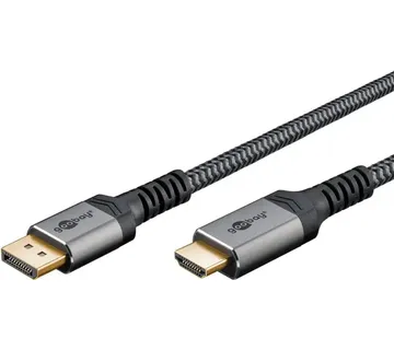 Goobay Plus DisplayPort > HDMI adapter cable, 4K @ 60Hz (gray, 1 meter) - Strmec, Sveta Nedelja