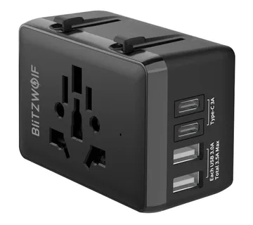 Blitzwolf BW-TA1 4-in-1 Travel Adapter 2xUSB + C + PD 20W - Strmec, Sveta Nedelja
