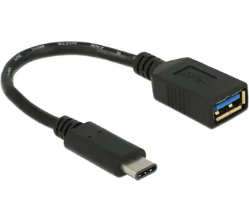 DeLOCK USB 3.2 Gen 1 adapter, USB-C male > USB-A female (black, 15cm) - Strmec, Sveta Nedelja