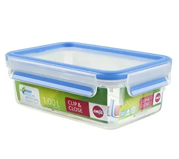 EMSA Clip & Close Frischhaltedose (transparent / blue, 1.0 liter, classical format) - Strmec, Sveta Nedelja