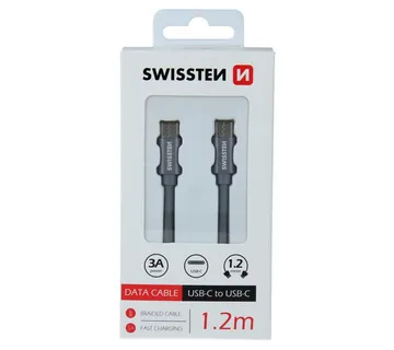 SWISSTEN kabel USB-C/USB-C, platneni, 3A, 1.2m, sivi - 03080080 - Strmec, Sveta Nedelja
