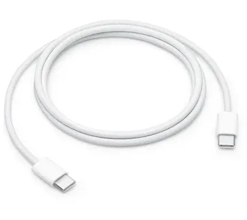 Apple USB 2.0 charging cable, USB-C plug > USB-C plug (white, 1 meter, sleeved, charging with up to 60 watts) - Strmec, Sveta Nedelja