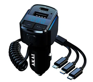 AKAI FM transmiter USB+C punjač, BT, HandFree, Lightning,C,mic, 12-24V, FMT-32BT - 05160050 - Strmec, Sveta Nedelja
