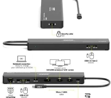 Port docking travel USB-C,1x4K ili 3XFHD, do 100W - Strmec, Sveta Nedelja