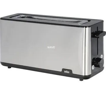 Braun long slot toaster PurShine HT 1610 BK (stainless steel/black, 1,030 watts, for 2 slices of toast) - Strmec, Sveta Nedelja