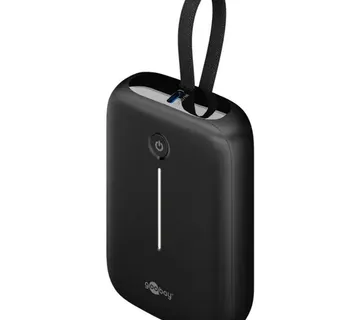 goobay power bank 10,000 mAh, integrated USB-C cable 13cm, 20 watt black, 10 Ah, 1x USB-A, 2x USB-C, PD, QC - Strmec, Sveta Nedelja