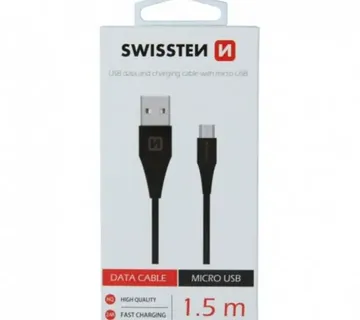 SWISSTEN kabel USB/microUSB, 1.5m, microUSB priključak 6.5mm, crni - Strmec, Sveta Nedelja