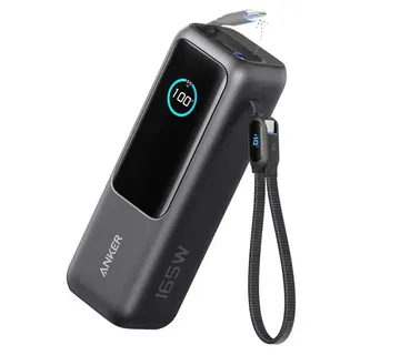 Anker Powerbank 25000 mAh z vgrajenim kablom USB-C, 165W, črn - Strmec, Sveta Nedelja