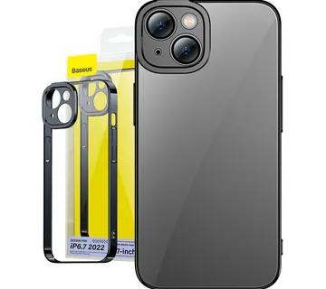 Baseus Glitter Transparent Case and Tempered Glass set for iPhone 14 Plus (black) - Strmec, Sveta Nedelja