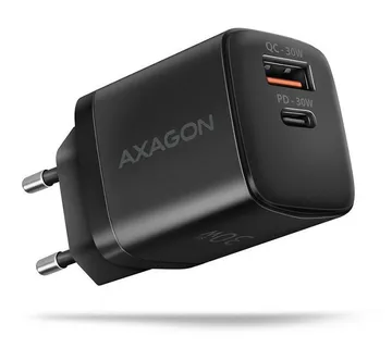 AXAGON ACU-PQ30 Charger QC3.0, 4.0/AFC/FCP/PPS/Apple + PD USB-C, 30W - black ACU-PQ30 - Strmec, Sveta Nedelja