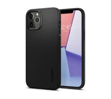 Spigen Thin Fit, zaštitna maska za telefon, crna - iPhone 12/Pro - Strmec, Sveta Nedelja