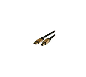 Roline GOLD USB2.0 kabel TIP A/B M/M, 3.0m, crno/zlatni - Strmec, Sveta Nedelja