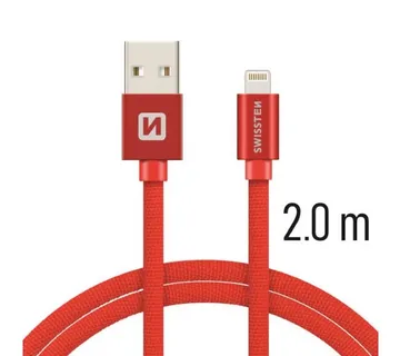 SWISSTEN kabel USB/Lightning, platneni, 3A, 2m, crveni - 03080033 - Strmec, Sveta Nedelja
