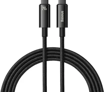 Kabel BASEUS, USB-C na USB-C, 240W, Woven, 200cm, PD, FC, Black, CAWJ040101 - Strmec, Sveta Nedelja