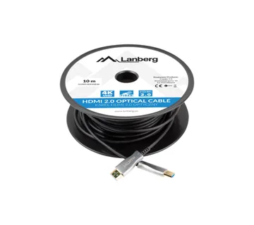 Lanberg Hdmi Cable M/m V2.0 10m Optical Aoc Black Ca-Hdmi-20fb-0100-Bk - Strmec, Sveta Nedelja