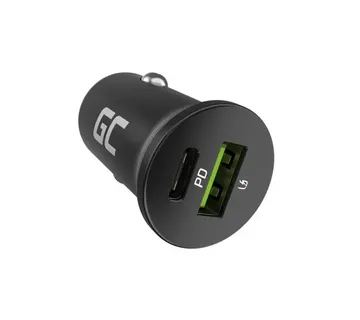 Green Cell GC CADM-GC-38AC - USB-Ladegeraet 38 W 1x USB-C USB-A black Flashlight, GPS, Headphones, Mobile phone, Navigator, Other, Portable speaker, Power bank, Smartphone, Smartwatch, Tablet, Unive - Strmec, Sveta Nedelja