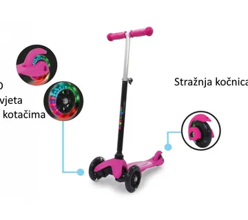 Jamara romobil za djecu, 3 kotača, svjetla na kotačima, rozi - 21010022 - Strmec, Sveta Nedelja