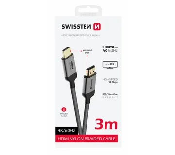 SWISSTEN kabel HDMI 2.0, 60Hz, 18GB/s, 4K, do 21:9, 3m, pozlaćeni konek, crni - 05140021 - Strmec, Sveta Nedelja