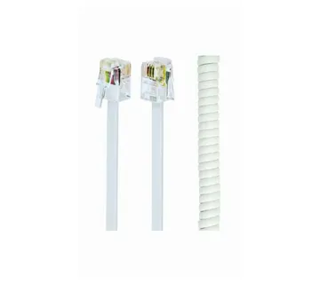 Gembird Telephone handset spiral cord, RJ10 (4P4C), 2 m, white - Strmec, Sveta Nedelja