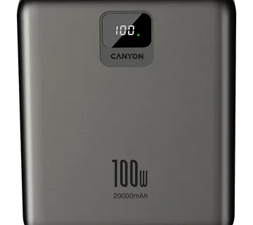 CANYON power bank PB-2008 LED FLAT 20000 mAh PD100W QC3.0 Dark Grey - Strmec, Sveta Nedelja