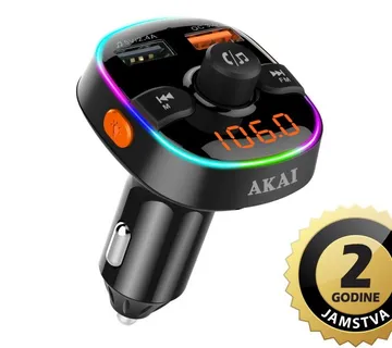 AKAI FM transmiter, 2xUSB punjač, BT, HandsFree, microSD, 12-24V, crni FMT-52BT - 05160015 - Strmec, Sveta Nedelja