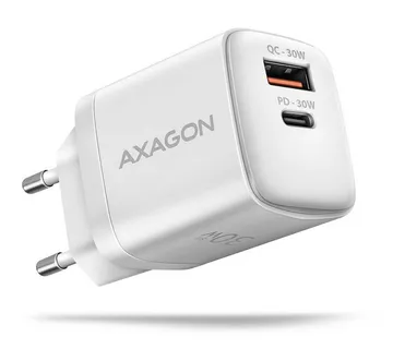AXAGON ACU-PQ30W Charger QC3.0,4.0/AFC/FCP/PPS/Apple + PD USB-C, 30W - white ACU-PQ30W - Strmec, Sveta Nedelja