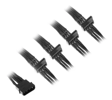 SilverStone 4-Pol-Molex auf 4x SATA Verlängerung - 300mm black SST-PP07-BTSB - Strmec, Sveta Nedelja