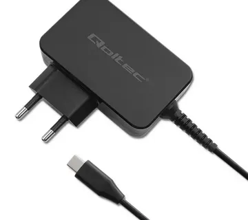 Qoltec 52386 GaN POWER PRO charger | 1xUSB-C | 65W | 5-20V | 3-3.25A | Black - Strmec, Sveta Nedelja