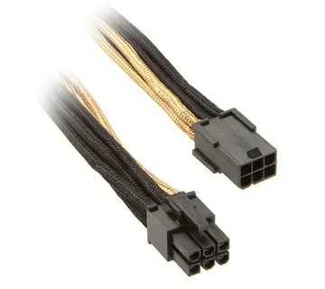 SilverStone 6-Pin-PCIe zu 6-Pin-PCIe Kabel 250mm - black/gold SST-PP07-IDE6BG - Strmec, Sveta Nedelja