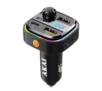 AKAI FM transmiter, USB + USB-C punjač, BT, HandsFree, 12-24V, crni FMT-26BT - 05160047 - Strmec, Sveta Nedelja