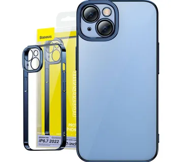 Baseus Glitter Transparent Case and Tempered Glass set for iPhone 14 Plus (blue) - Strmec, Sveta Nedelja