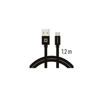 SWISSTEN kabel USB/microUSB, platneni, 3A, 1.2m, crni - Strmec, Sveta Nedelja