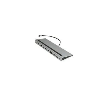 Roline USB-C Multiport Docking Station, 4K HDMI/DP, VGA, 2× USB3.2, 1× USB2.0, 1× SD/Micro SD čitač kartica, 1× USB-C PD, 1× G-LAN, 1×3.5mm - Strmec, Sveta Nedelja