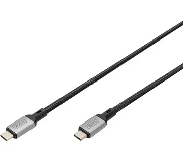 Digitus USB4 Gen 3x2 cable, USB-C male > USB-C male, 40Gbit/s (black/gray, 1 meter, PD 3.1, charging with 240 watts) - Strmec, Sveta Nedelja