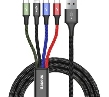 Cable USB Baseus Fast 4in1 2xUSB-C / Lightning / Micro 3.5A 1.2m (black) - Strmec, Sveta Nedelja