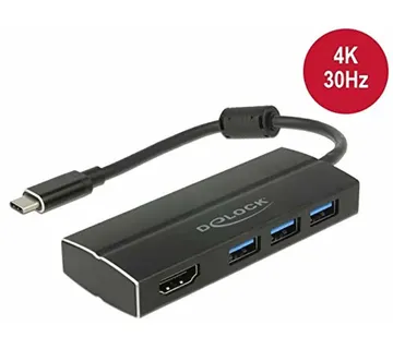 DeLOCK Adapter USB C 3.1 > 3x USB 3.0 A Hub + HDMI 4K - Strmec, Sveta Nedelja