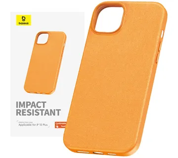 Phone Case for iPhone 15 Plus Baseus Fauxther Series (Orange) - Strmec, Sveta Nedelja
