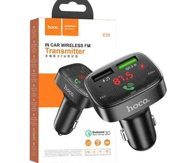 hoco. FM modulator, Bluetooth, 12/24V, 2 x USB, microSD, PD 18W - E59 Promise - Strmec, Sveta Nedelja