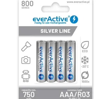 Rechargeable batteries everActive Ni-MH R03 AAA 800 mAh Silver Line - Strmec, Sveta Nedelja