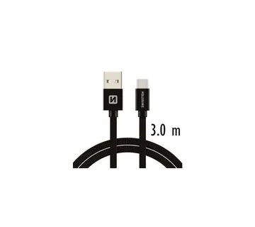 SWISSTEN kabel USB/USB-C, platneni, 3A, 3m, crni - Strmec, Sveta Nedelja