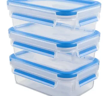 Emsa CLIP & CLOSE food storage containers 0.55 liters (transparent/blue, rectangular, 3 pieces) - Strmec, Sveta Nedelja