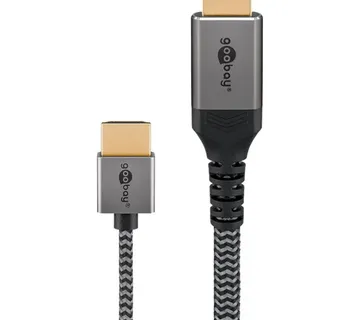 Goobay Plus Slim High Speed HDMI Cable with Ethernet, 8K @ 60Hz (Grey, 2 Meters) - Strmec, Sveta Nedelja