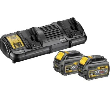 DEWALT XR FLEXVOLT Battery Starter Kit DCB132T2, incl. 2x 54V 2Ah batteries, yellow/black set, 54V 2Ah or 18V 6Ah, dual fast charger DCB132 - Strmec, Sveta Nedelja
