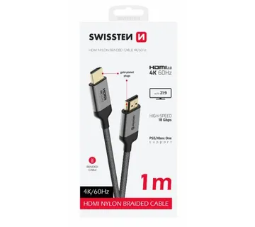 SWISSTEN kabel HDMI 2.0, 60Hz, 18GB/s, 4K, do 21:9, 1m, pozlaćeni konek, crni - 05140019 - Strmec, Sveta Nedelja