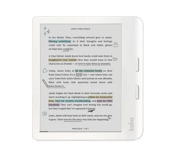 E-bralnik Kobo Libra Colour, 7'' Touch, 32GB, WiFi, bel - N428-KU-WH-K-CK - Strmec, Sveta Nedelja