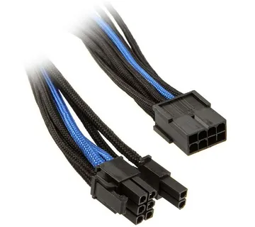 SilverStone PCI-8-Pin zu PCIe-6+2-Pin Kabel, 250mm - black/blau SST-PP07-PCIBA - Strmec, Sveta Nedelja